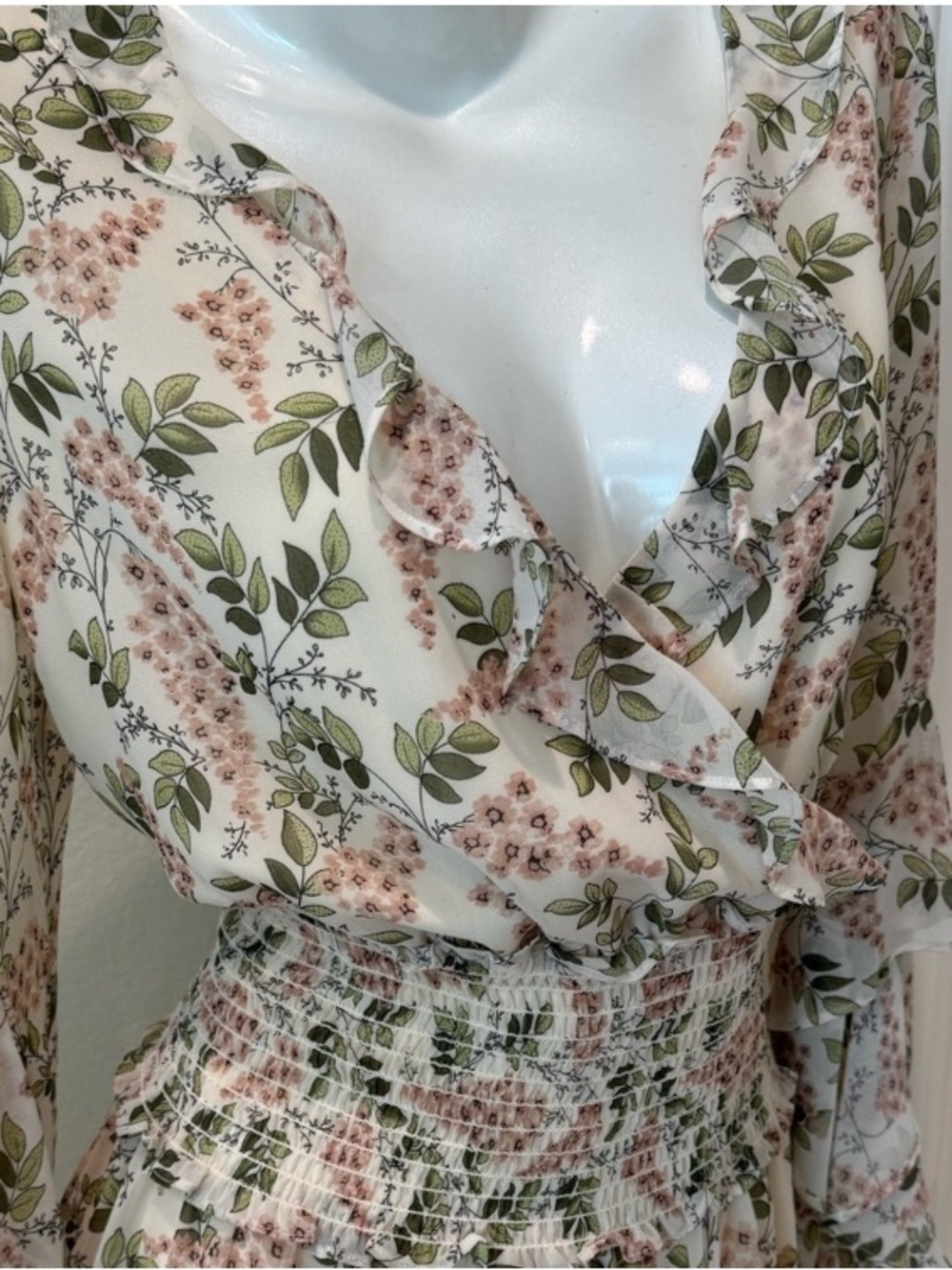 Max Studio Pale Pink Floral Blouse